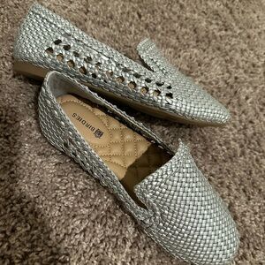 Women’s Birdies The Starling Silver Woven Slip On Vegan Leather Loafers